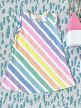 The Beaufort Bonnet Company Sleeveless Polly Play Dress - Rainbow Roll Pastel 2T